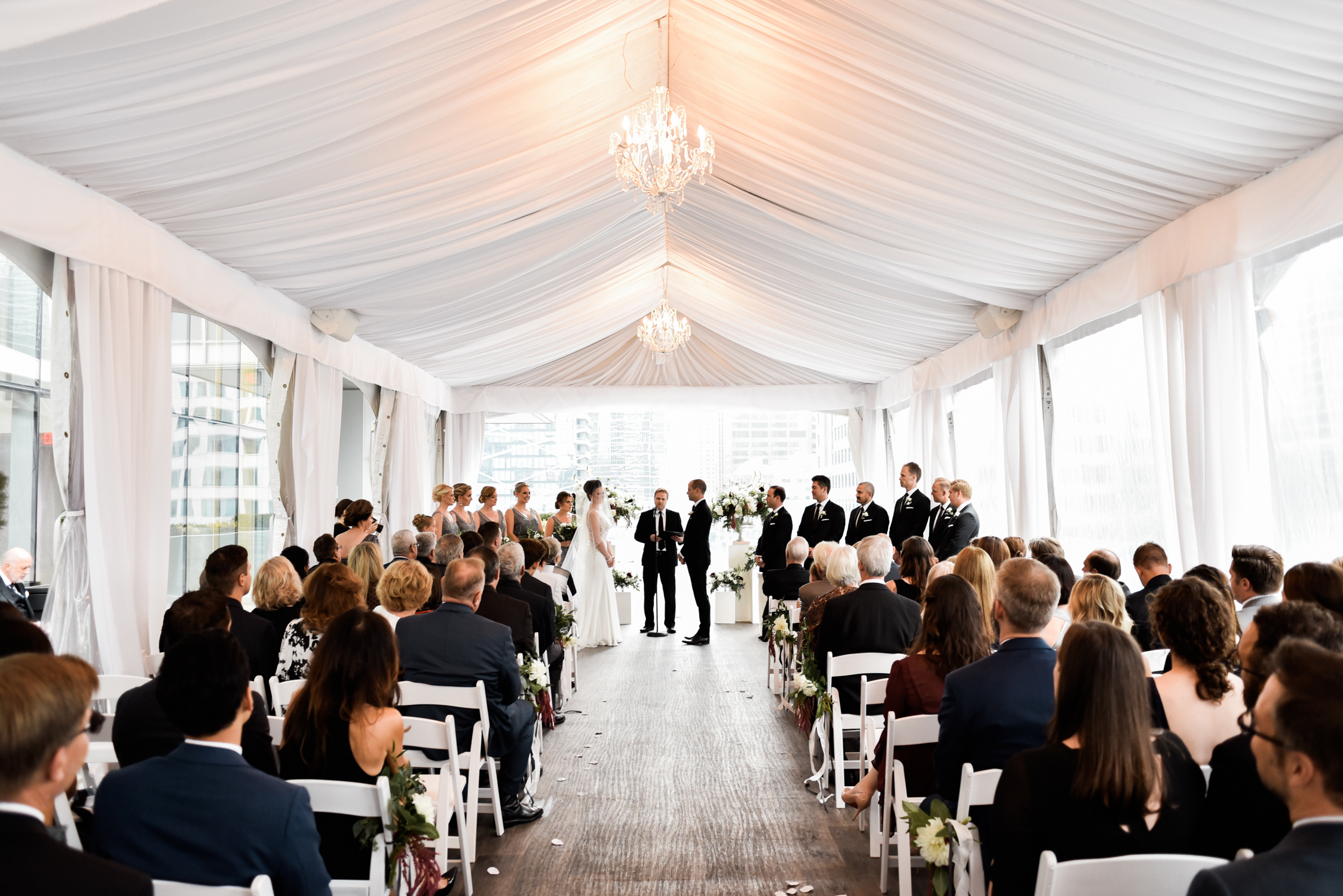 Ceremony under tent in downtown Toronto