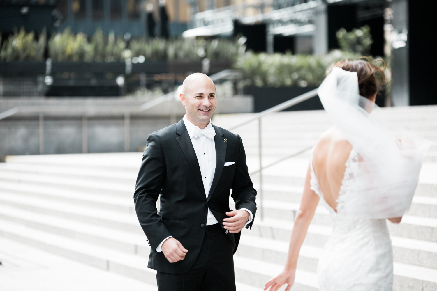 First look at TD tower, Canoe wedding photos