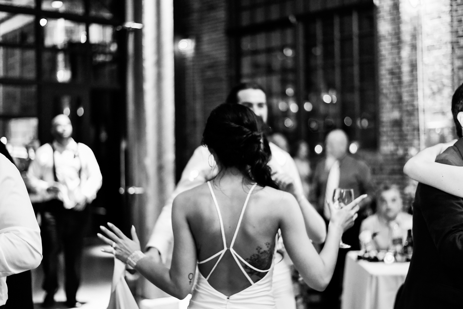 Dancing bride at Steam Whistle Brewery