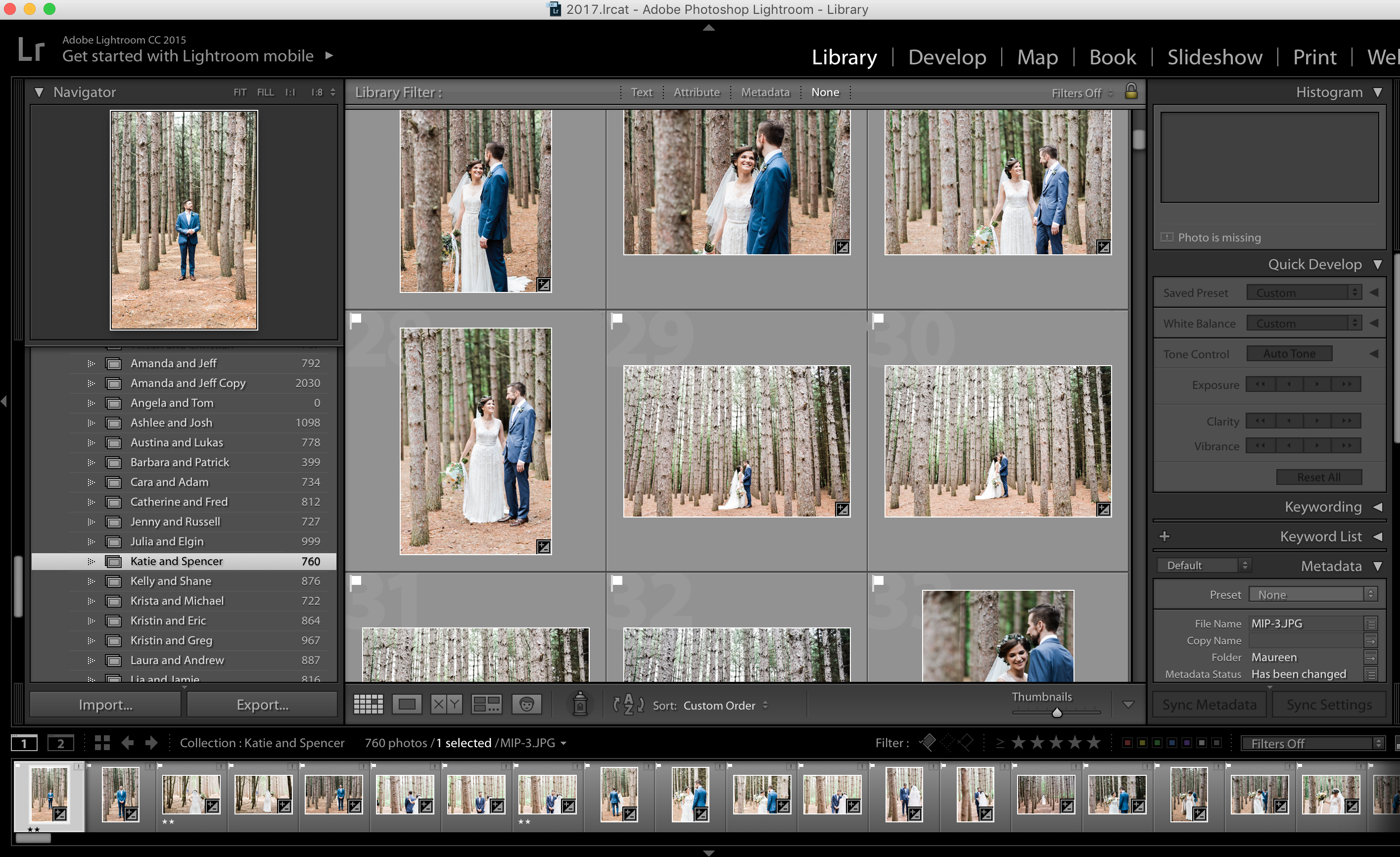 Wedding photography editing workflow using lightroom