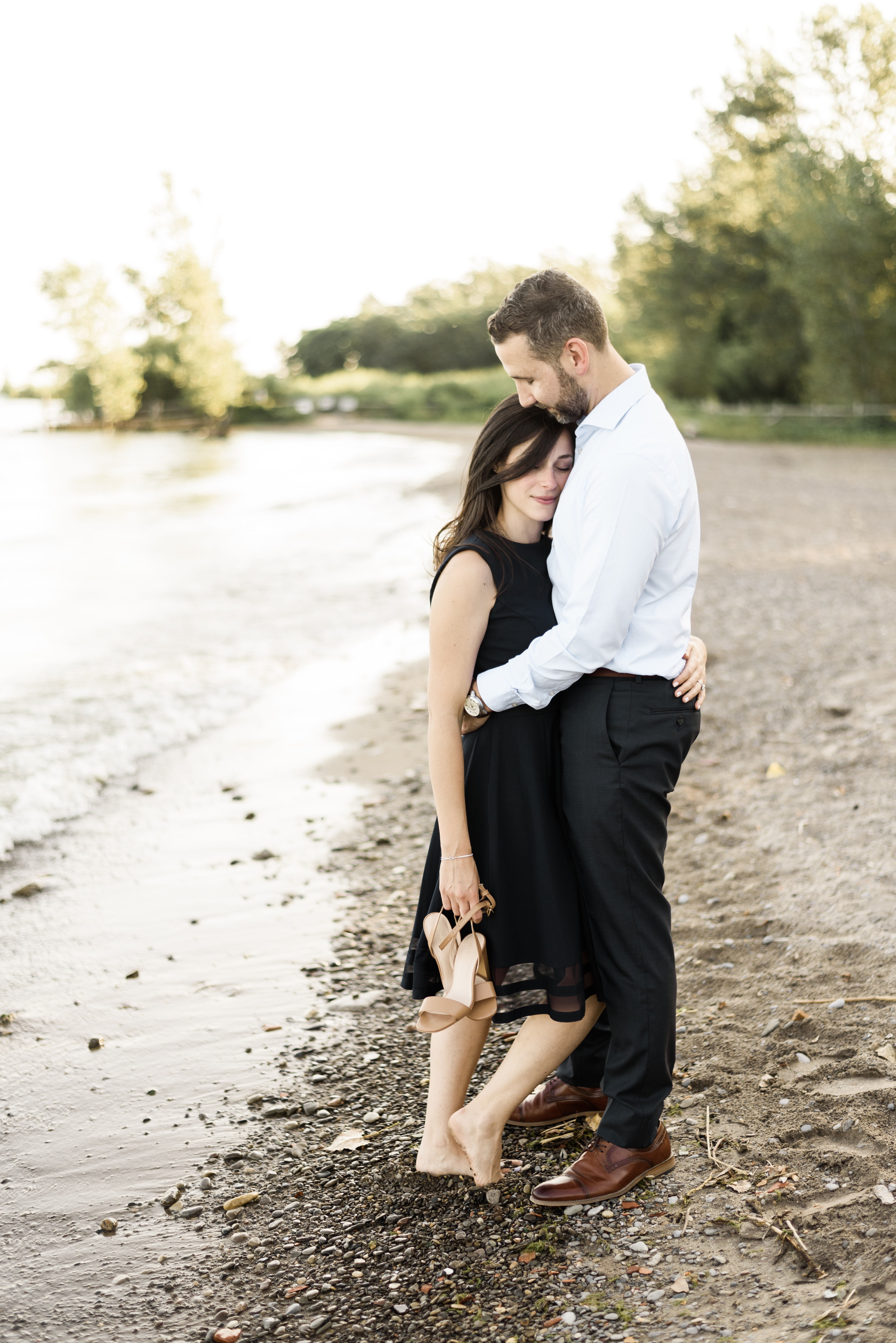 Couple at cherry beach for their engagement session