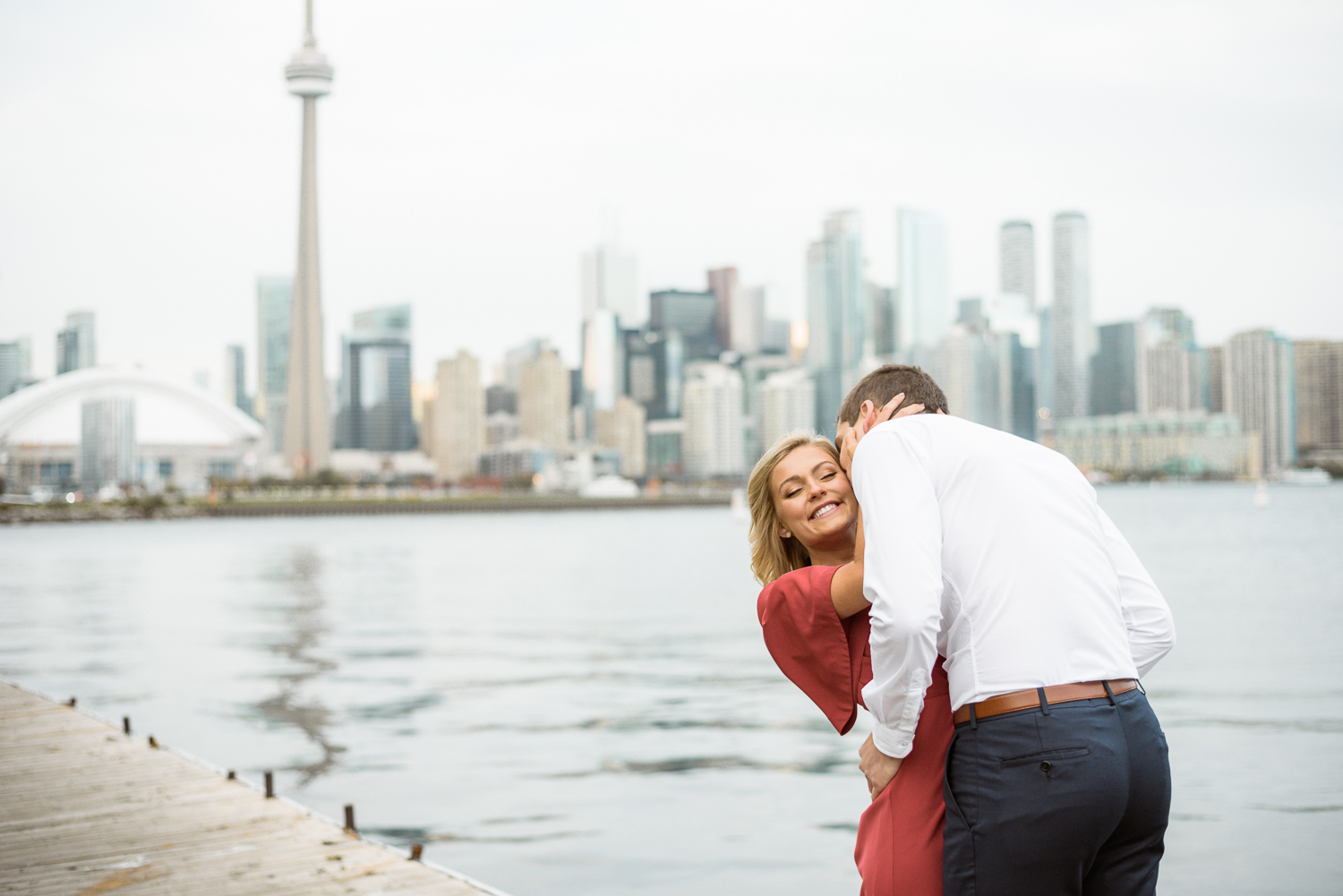 Justin Holl and fiance Audrey on the Toronto islands for their engagement shoot