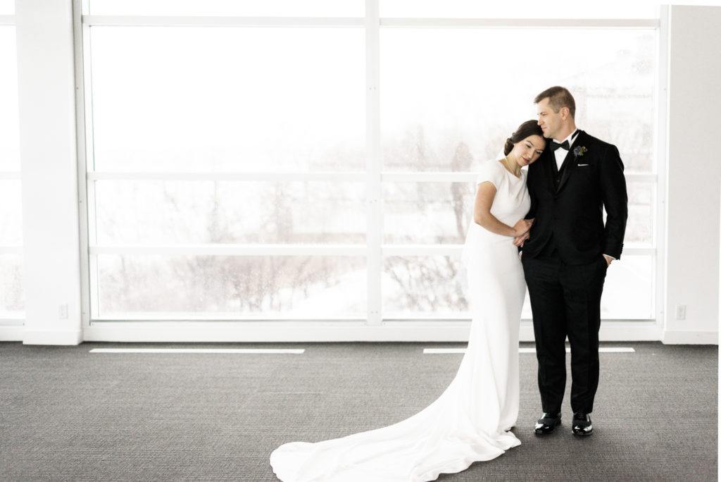 Couple inside at 50 Sussex in Ottawa for their wedding photography