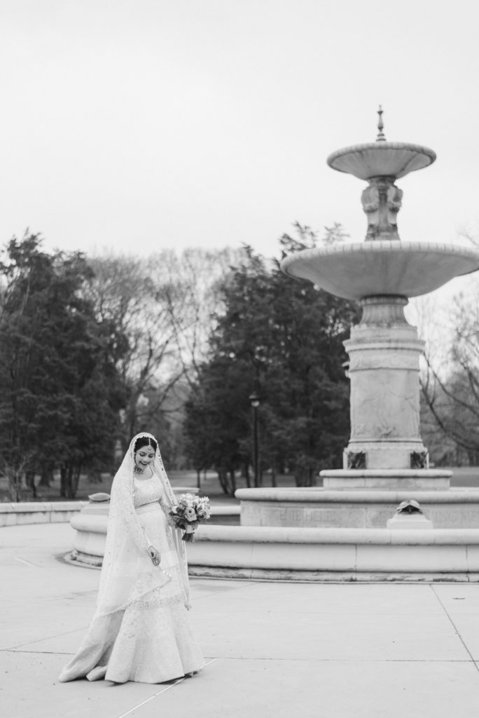 Gage Park wedding photos by the fountain