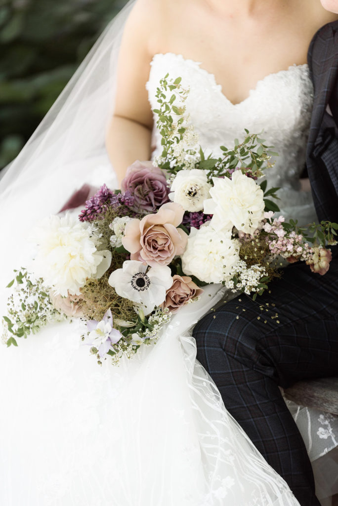 Hunt and Gather bridal bouquet ROM wedding