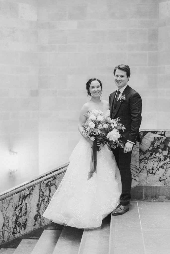 Black and white ROM wedding photos