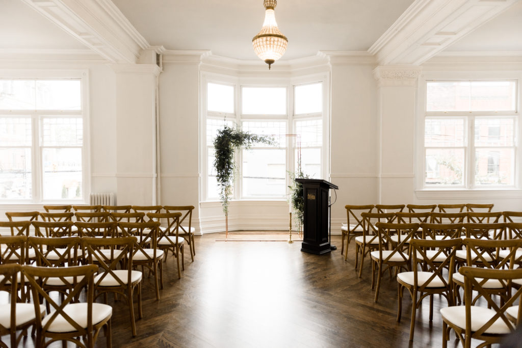 Wedding ceremony in the conversation room at The Great Hall